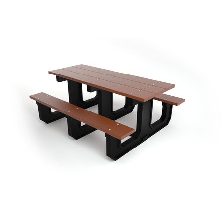 FROG FURNISHINGS Brown 6' Park Place Table PB 6BROPARKP